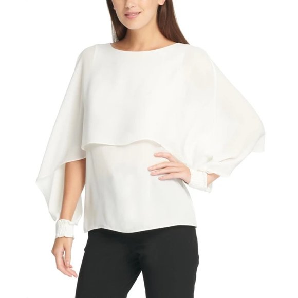 Dkny Tops - DKNY Moda Tropica Cape Top XL NWT